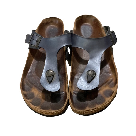 Birkenstock Shoes - BIRKENSTOCK Gizeh Black Straps Side 41 (US 8.5) Thong Sandals